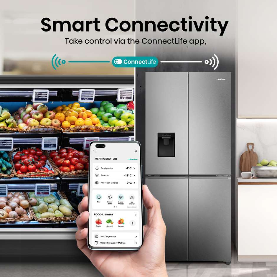 frigo multi4p 484lt h181-l79 nf e inox cl e