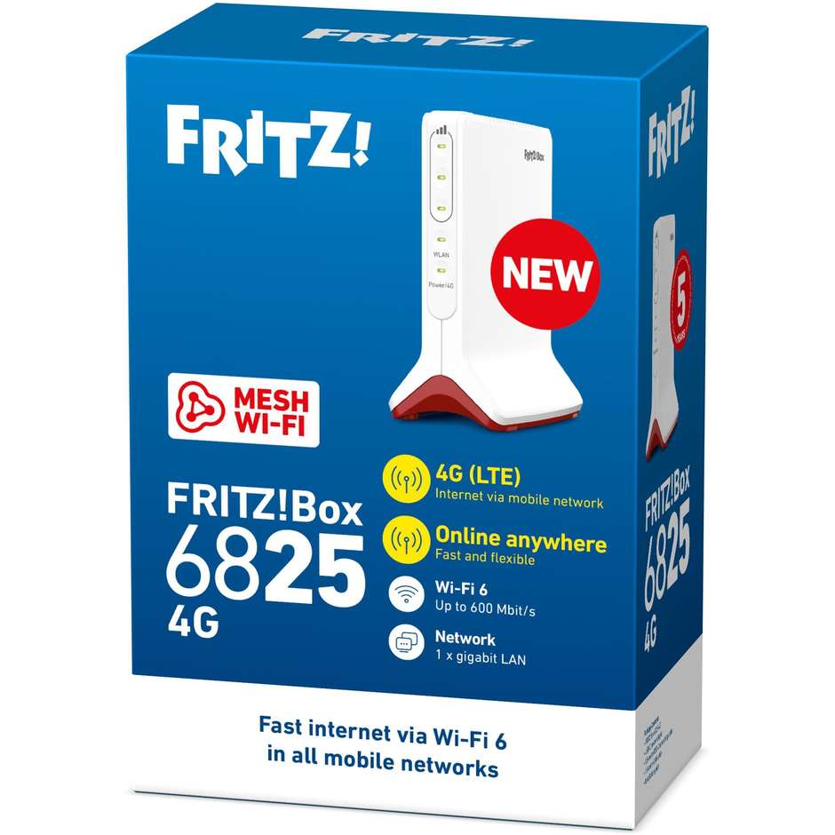 FRITZ!Box 6825 4G International Router Wi-Fi 6 4G Bianco