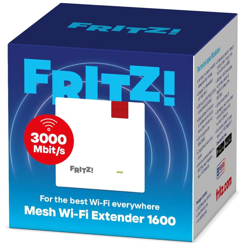 FRITZ! Repeater 1200 AX Mesh Wi-Fi Extender 1600 Dual Band Gigabit