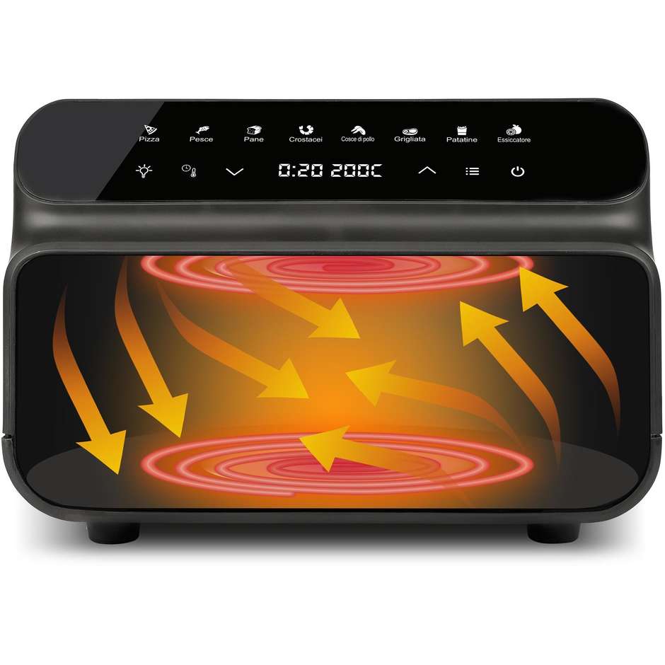 G3 Ferrari Friggisano BBQ G10181 friggitrice ad aria multifunzione, 10 litri