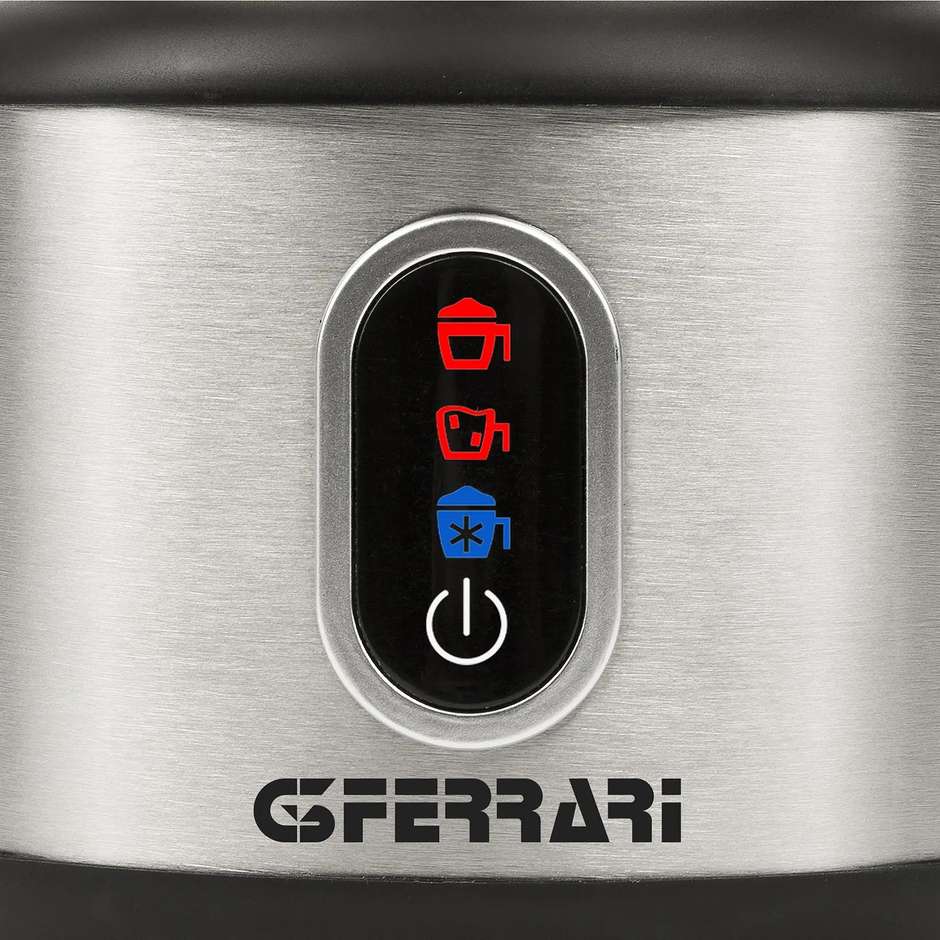 G3 Ferrari G10198 Montalatte Elettrico con Bicchiere Inox Staccabile 250 ml Nero e Acciaio
