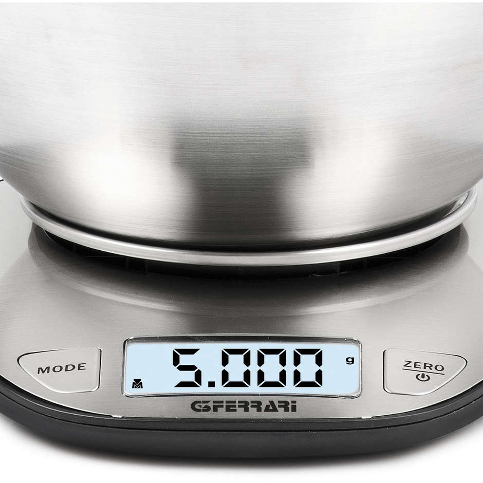 G3 Ferrari G20062 Bilancia da Cucina 5 kg, Precisione 1 g, Inox