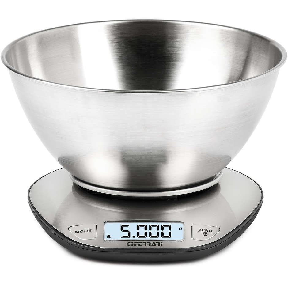 G3 Ferrari G20062 Bilancia da Cucina 5 kg, Precisione 1 g, Inox