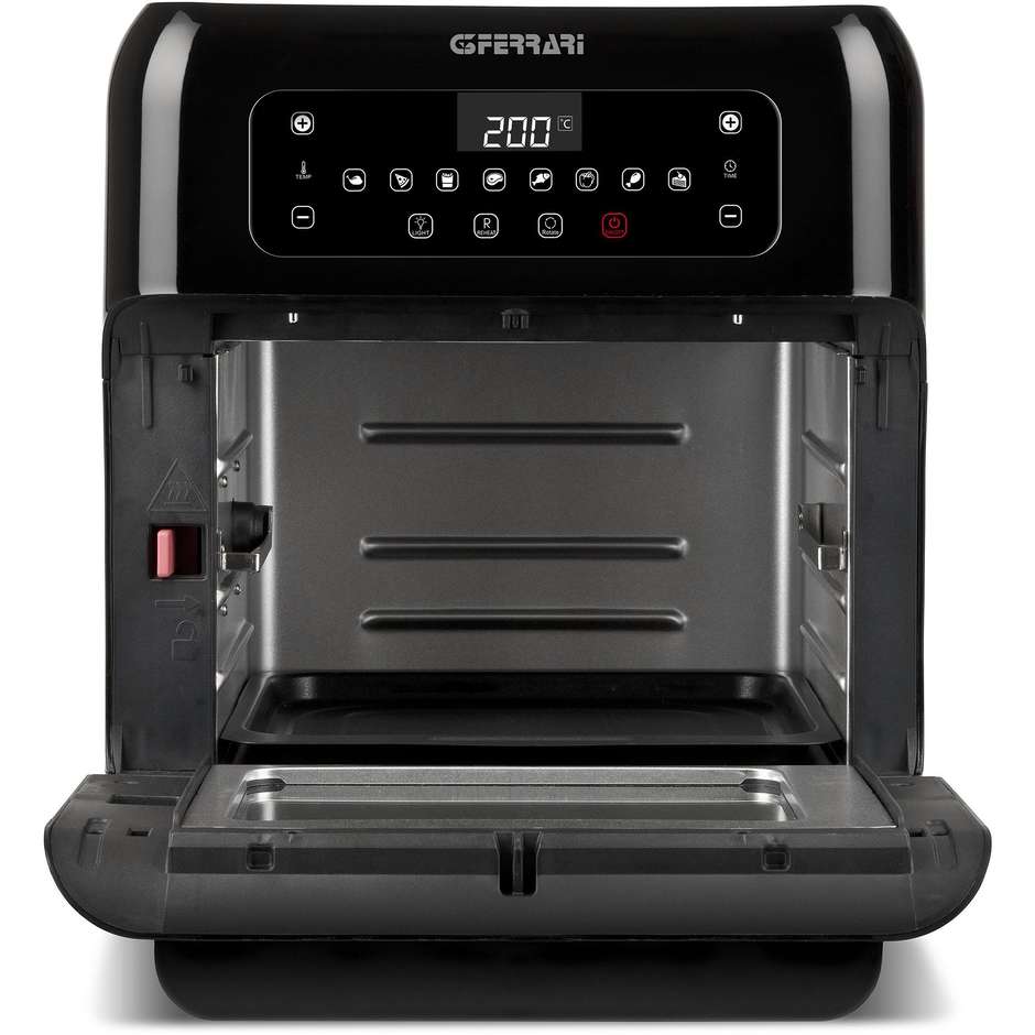 G3Ferrari G10136 Friggisano 2.0 Forno Friggitrice ad Aria 11 L 1500 W Girarrosto e Cestello Rotante Nero