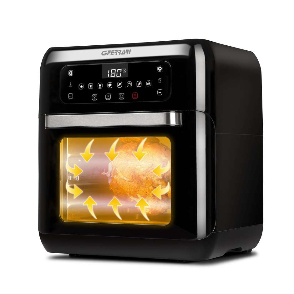 G3ferrari G10136 Friggitrice ad Aria Calda 11 L 1500 W con Cestello Singolo Antiaderente Nero