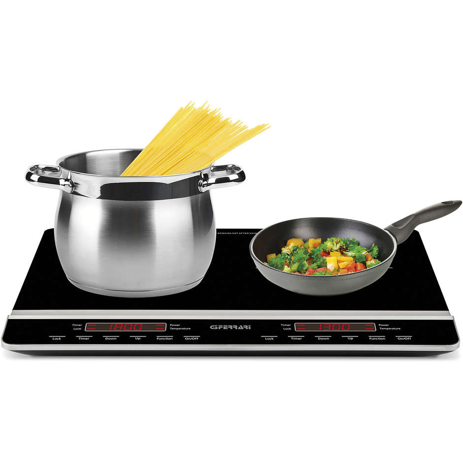 G3Ferrari G10138 Dinamiko Duo Fornello a Induzione Portatile Doppio 3500 W Vetroceramica Touch Nero