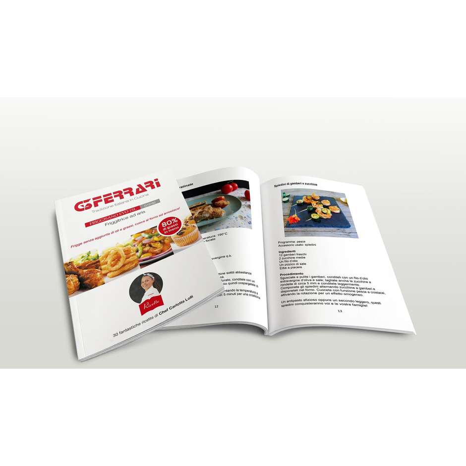 G3Ferrari G10182 Friggisano Visual Forno Friggitrice ad Aria 15 L 1700 W Ampia Finestra e Girarrosto Nero