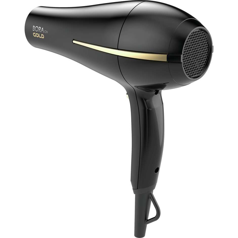 GA.MA GH0825 Bora Ion Gold Asciugacapelli Professionale 2000 W Nero e Oro