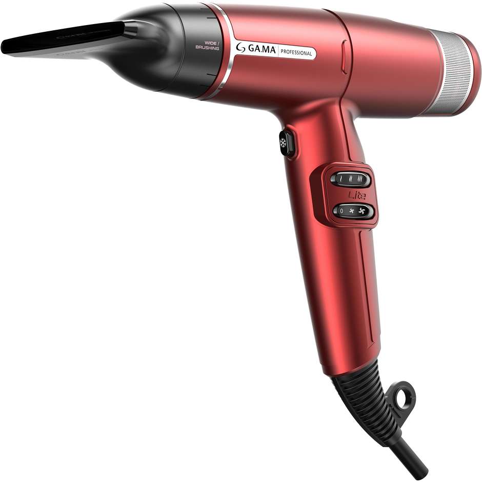 GA.MA PH6030RD iQ Lite Asciugacapelli Professionale Ultraleggero Brushless 1500 W Rosso