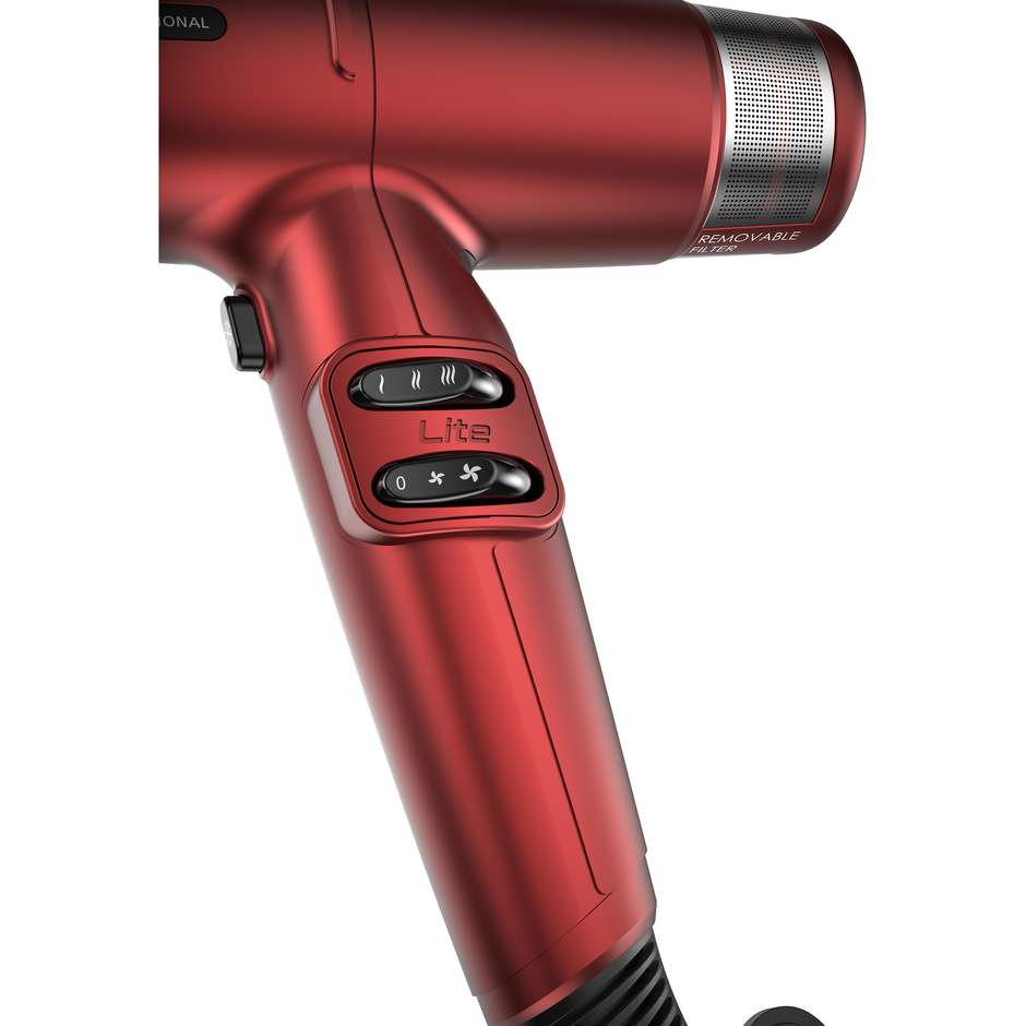 GA.MA PH6030RD iQ Lite Asciugacapelli Professionale Ultraleggero Brushless 1500 W Rosso