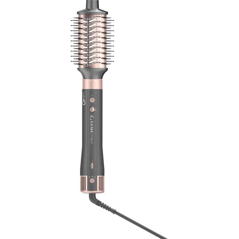 GA.MA UniQ Aura GH0113 Multistyler ad Aria Calda 4 in 1 1500 W con Cilindri Coanda Grigio e Rosa