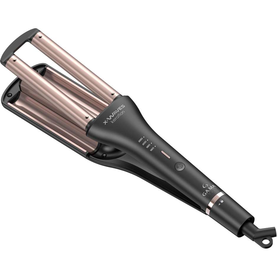 GA.MA X-Waves Keration GC4010 Piastra Tripla Ondulante per Beach Waves 110 W Nero Opaco