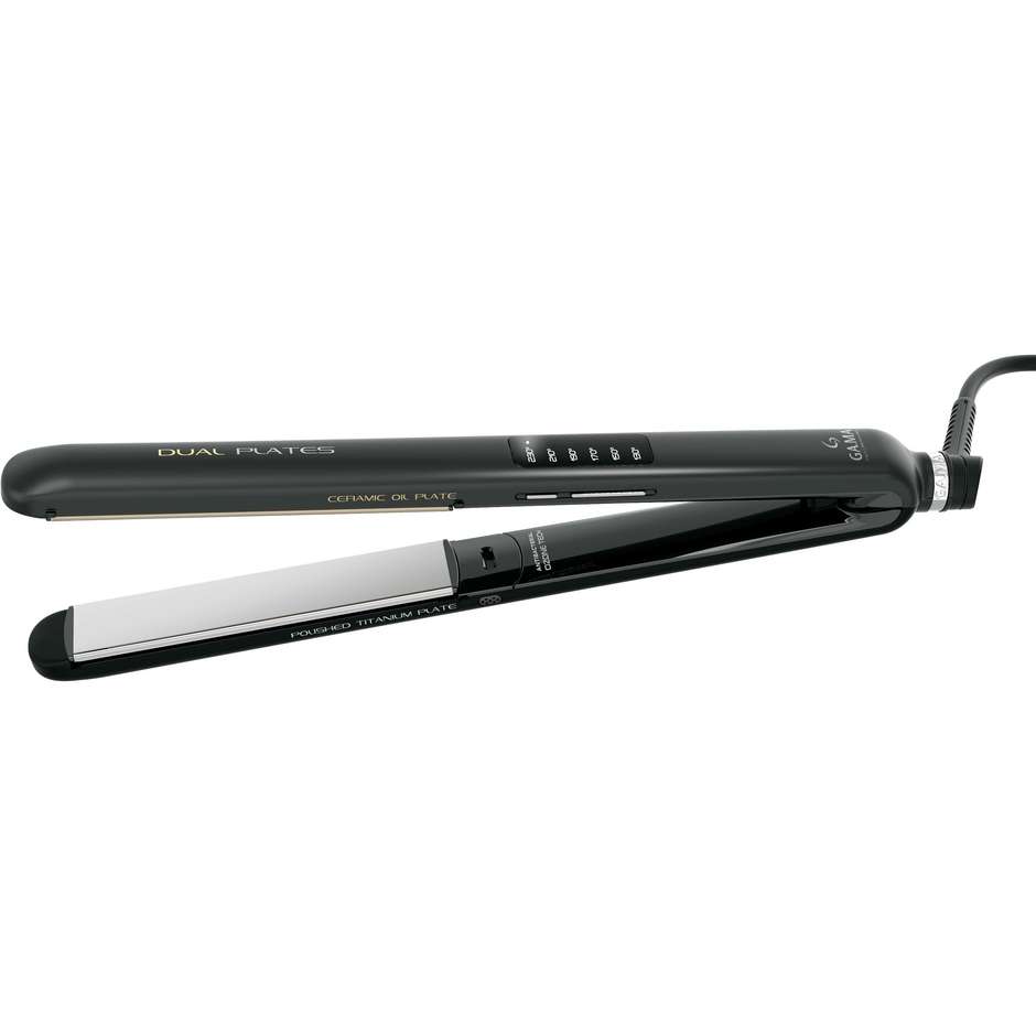 Gama Piastra Led Dual Plates 4D: per look ricci e lisci Potenza 50 W Temperatura regolabile da 130 a 230°C Colore Nero
