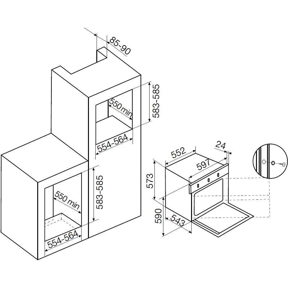 GFT54ANN forno da incasso antracite multifunzione elettrico ventilato 5 funzioni