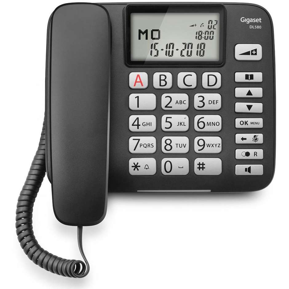 Gigaset DL580 Telefono con filo Display LED colore Nero