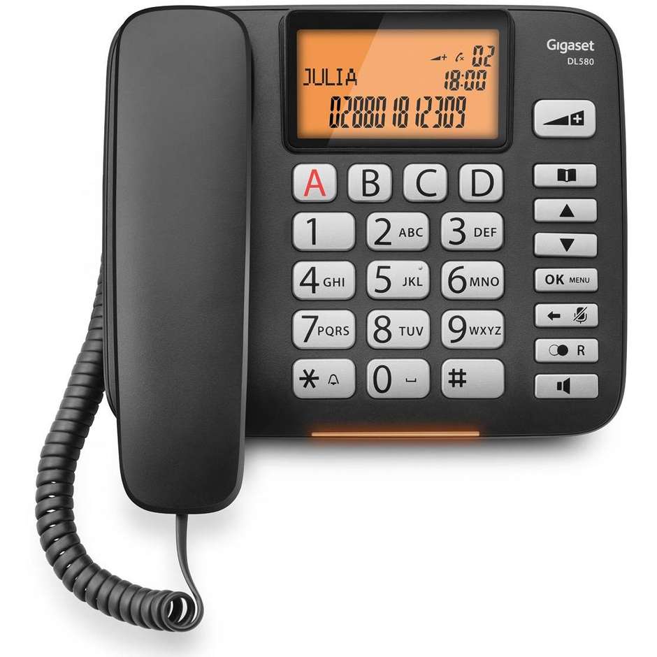 Gigaset DL580 Telefono con filo Display LED colore Nero