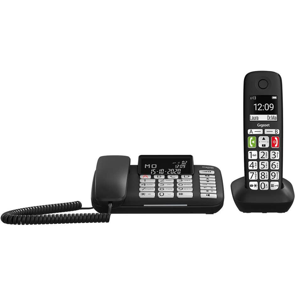 Gigaset DL780 Plus Kit telefono con filo + cordless colore nero