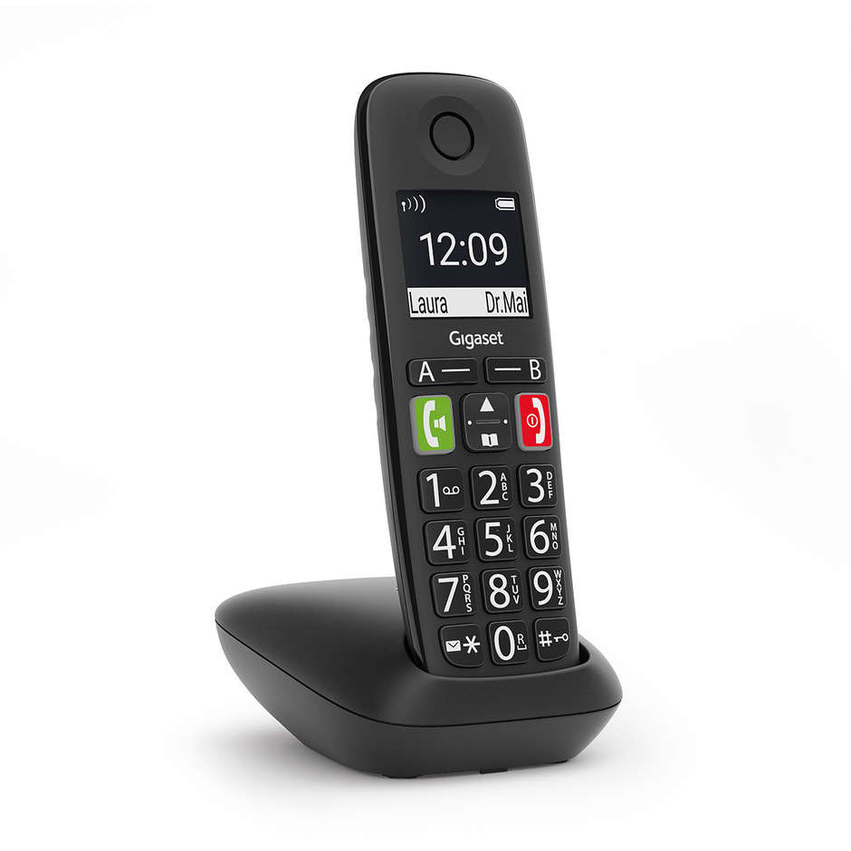 Gigaset E290 DUO telefoni cordless con tasti grandi colore nero