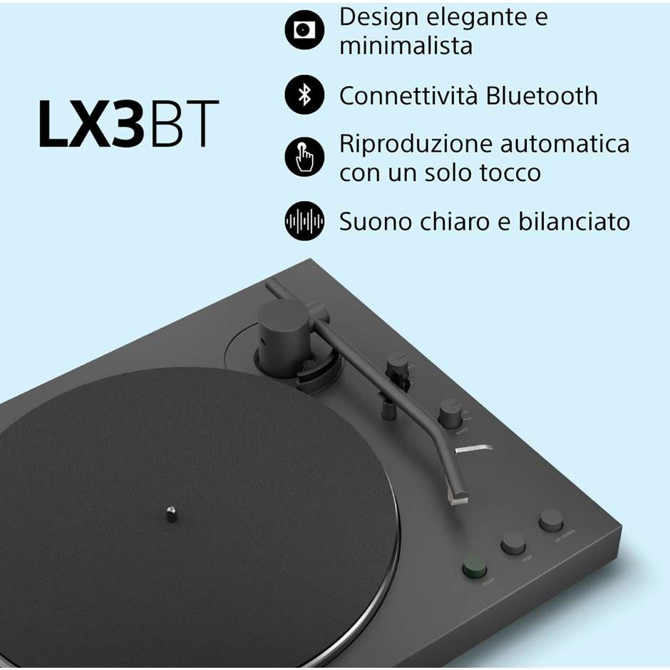 giradischi automativo bt connessione usb type c g