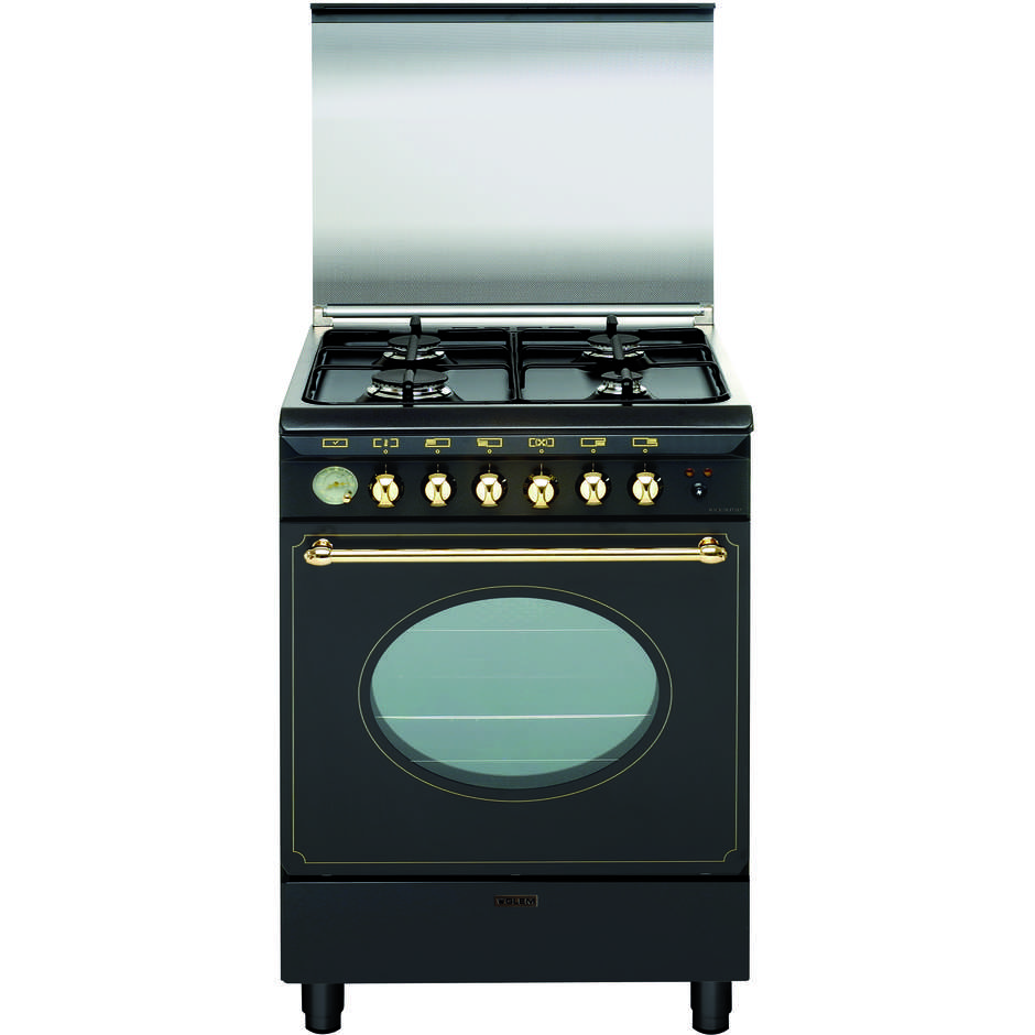 Glem Gas UA66VR3 cucina 60x60 4 fuochi a gas forno elettrico termoventilato 64 litri classe A colore nero