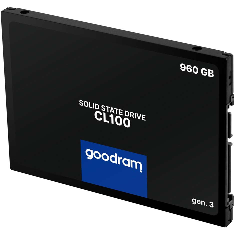 Goodram CL100 Gen.3 960GB (SSDPR-CL100-960-G3) SSD Interno 2.5" SATA III 6 Gb/s 3D NAND Nero