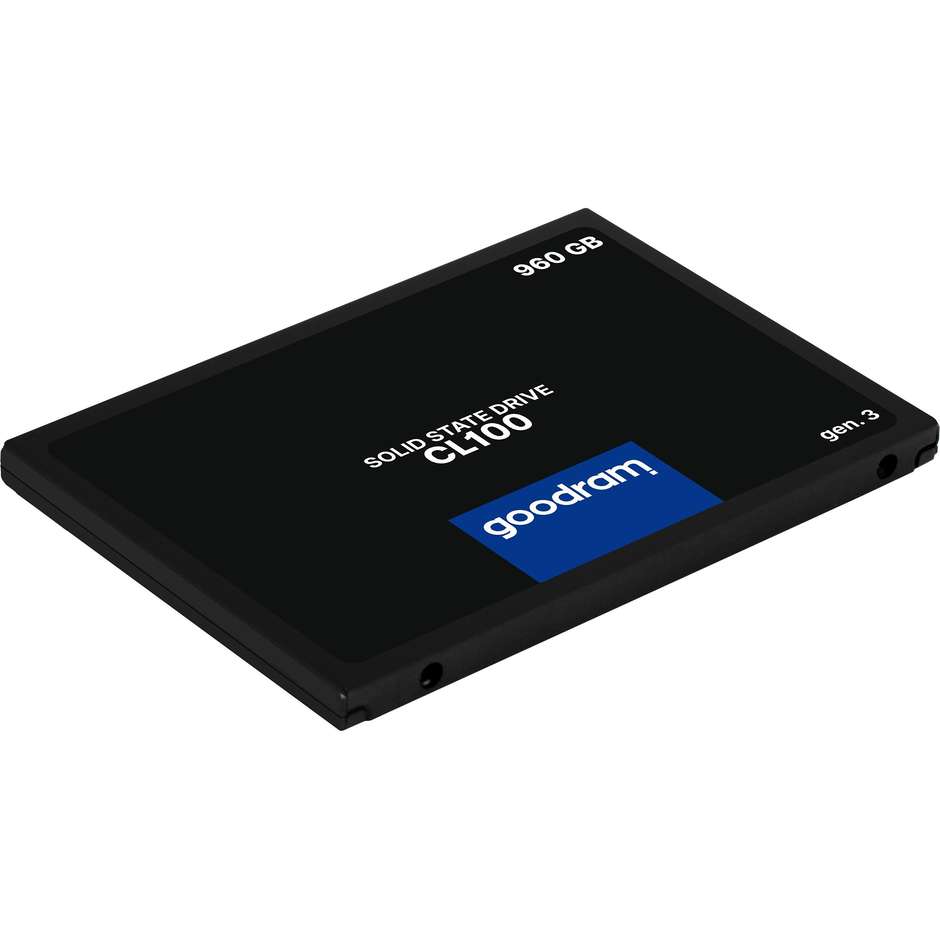 Goodram CL100 Gen.3 960GB (SSDPR-CL100-960-G3) SSD Interno 2.5" SATA III 6 Gb/s 3D NAND Nero