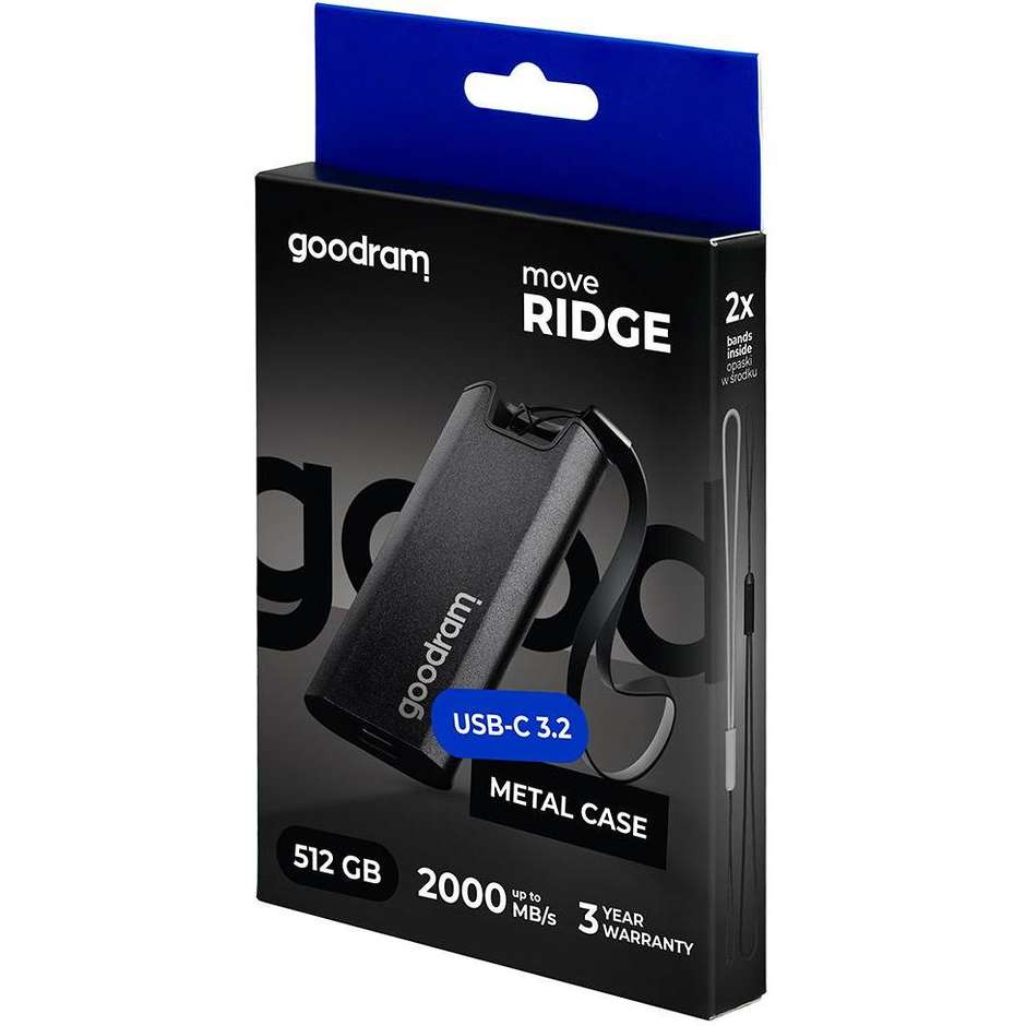 Goodram SSDR-GMRE-512-K0 SSD Esterno 512GB Nero