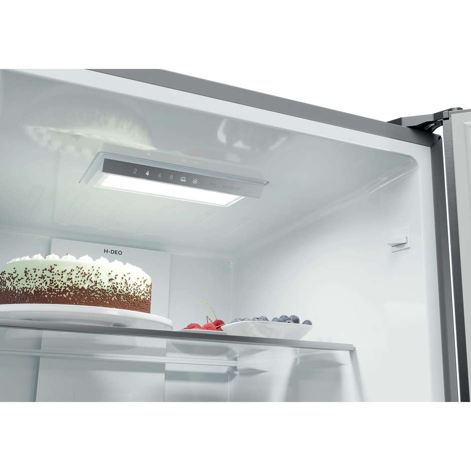 Haier 3D 60 Serie 3 HTR3518ENMX Frigorifero Combinato 3 Porte Cassetti Diretti Easy Access 303 L Inox