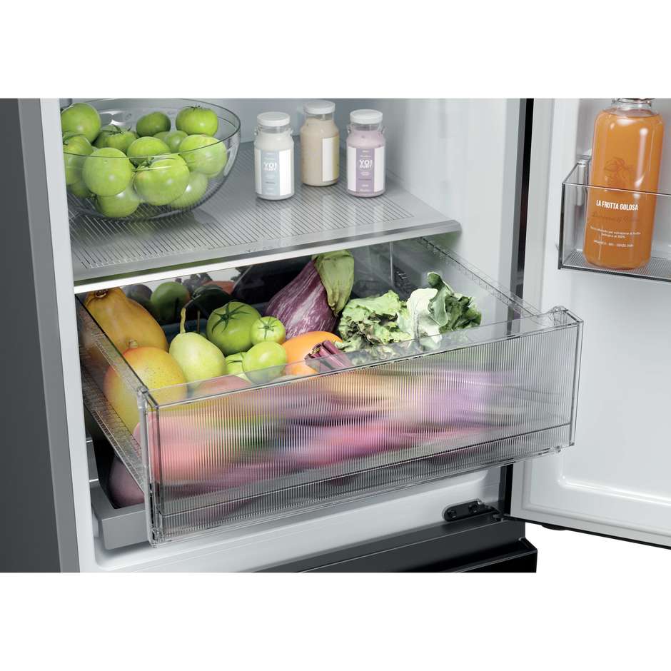 Haier 3D 60 Serie 3 HTR3518ENMX Frigorifero Combinato 3 Porte Cassetti Diretti Easy Access 303 L Inox