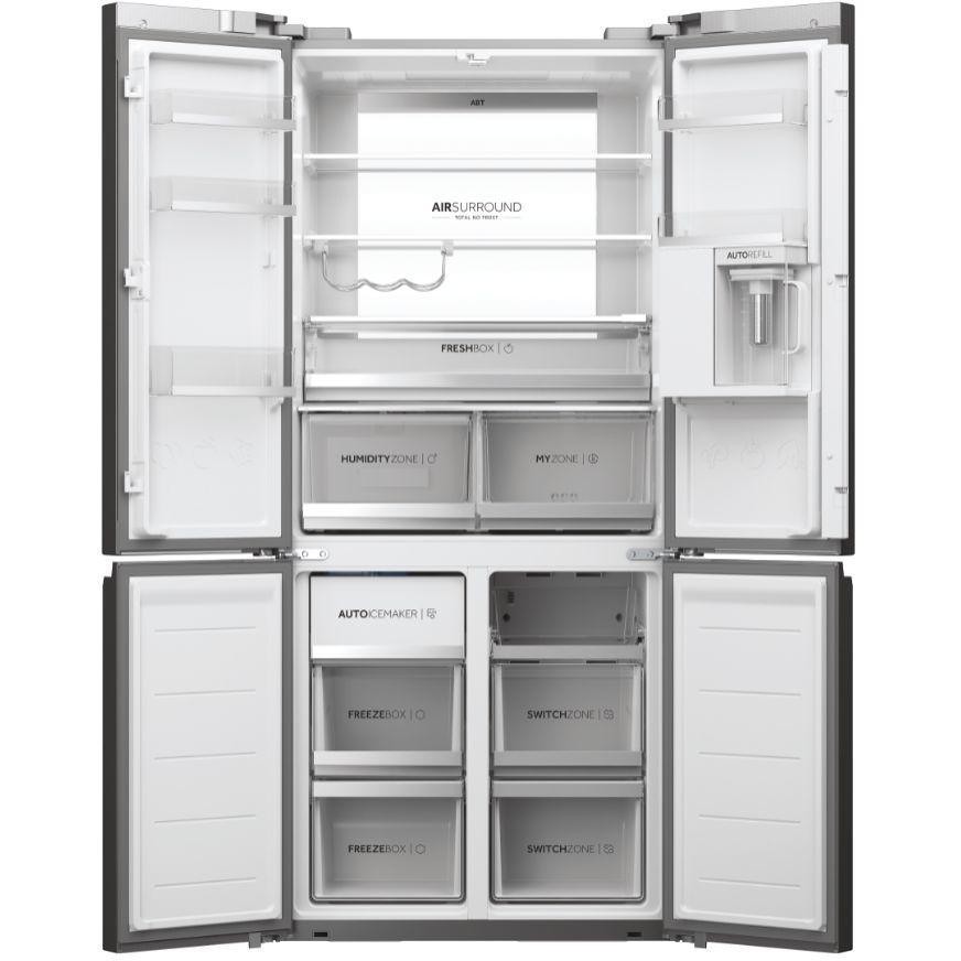 Haier Cube 83 Serie 7 HCW7819EHMP Frigorifero side-by-side Libera installazione Capacita 536 Lt Classe E Colore Platino, Acciaio inox