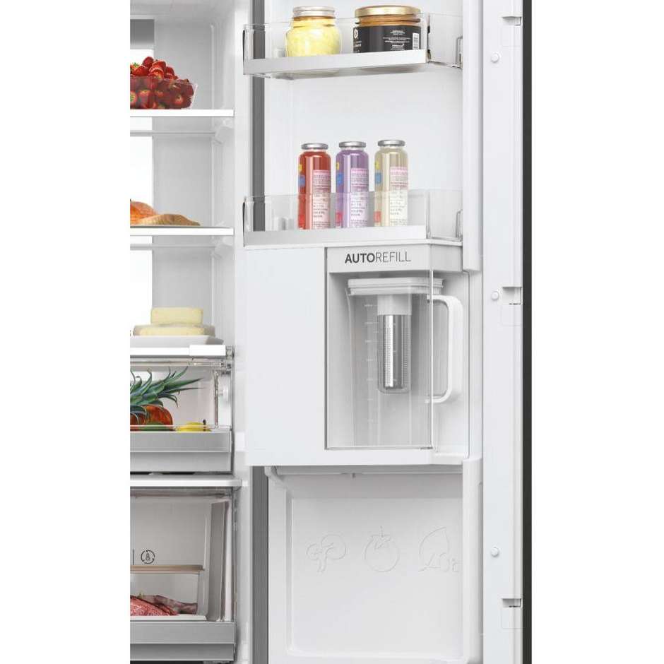 Haier Cube 83 Serie 7 HCW7819EHMP Frigorifero side-by-side Libera installazione Capacita 536 Lt Classe E Colore Platino, Acciaio inox