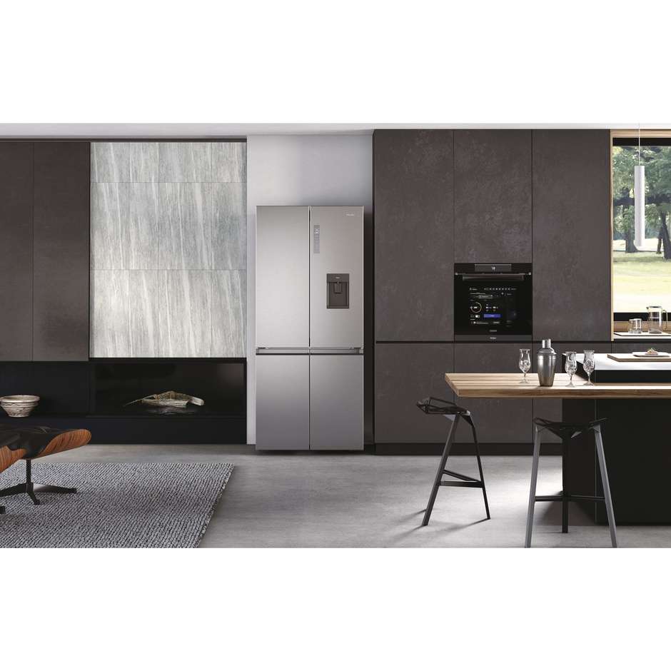Haier Cube 83 Serie 7 HCW7819EHMP Frigorifero side-by-side Libera installazione Capacita 536 Lt Classe E Colore Platino, Acciaio inox