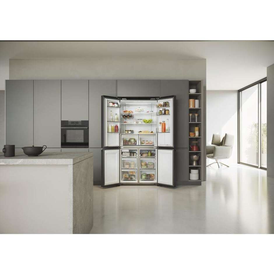 Haier Cube 90 Serie 5 HCR5919EHMB Frigorifero side-by-side Libera installazione Capacita 528 Lt Classe E Colore Nero