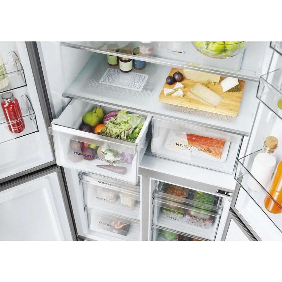Haier Cube 90 Serie 5 HCR5919EHMB Frigorifero side-by-side Libera installazione Capacità 528 Lt Classe E Colore Nero