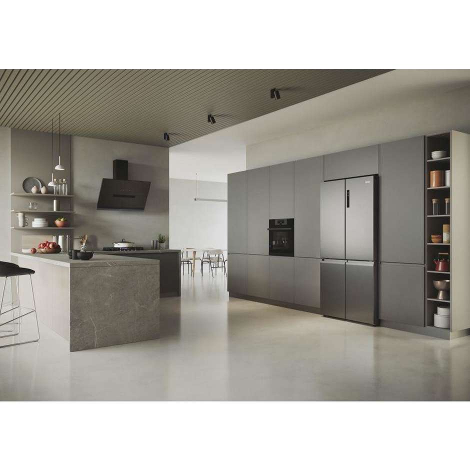 Haier Cube 90 Serie 5 HCR5919ENMP Frigorifero side-by-side Libera installazione Capacita 528 Lt Classe E Colore Acciaio inox