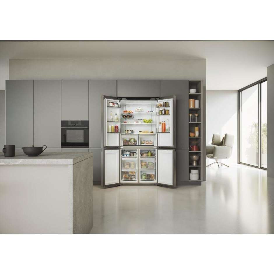 Haier Cube 90 Serie 5 HCR5919ENMP Frigorifero side-by-side Libera installazione Capacita 528 Lt Classe E Colore Acciaio inox