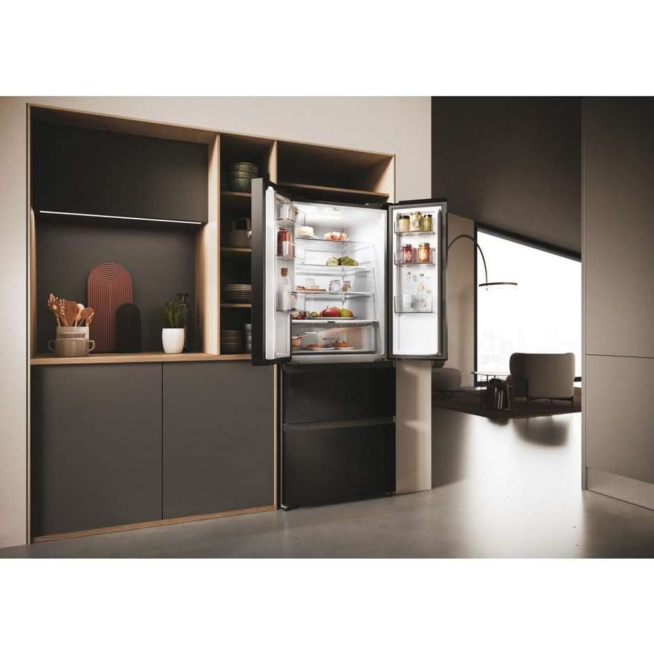 Haier FD 70 Series 3 HFR3718ENGB Frigorifero Side-by-side Libera installazione Capacita 402 L Classe E Colore Nero