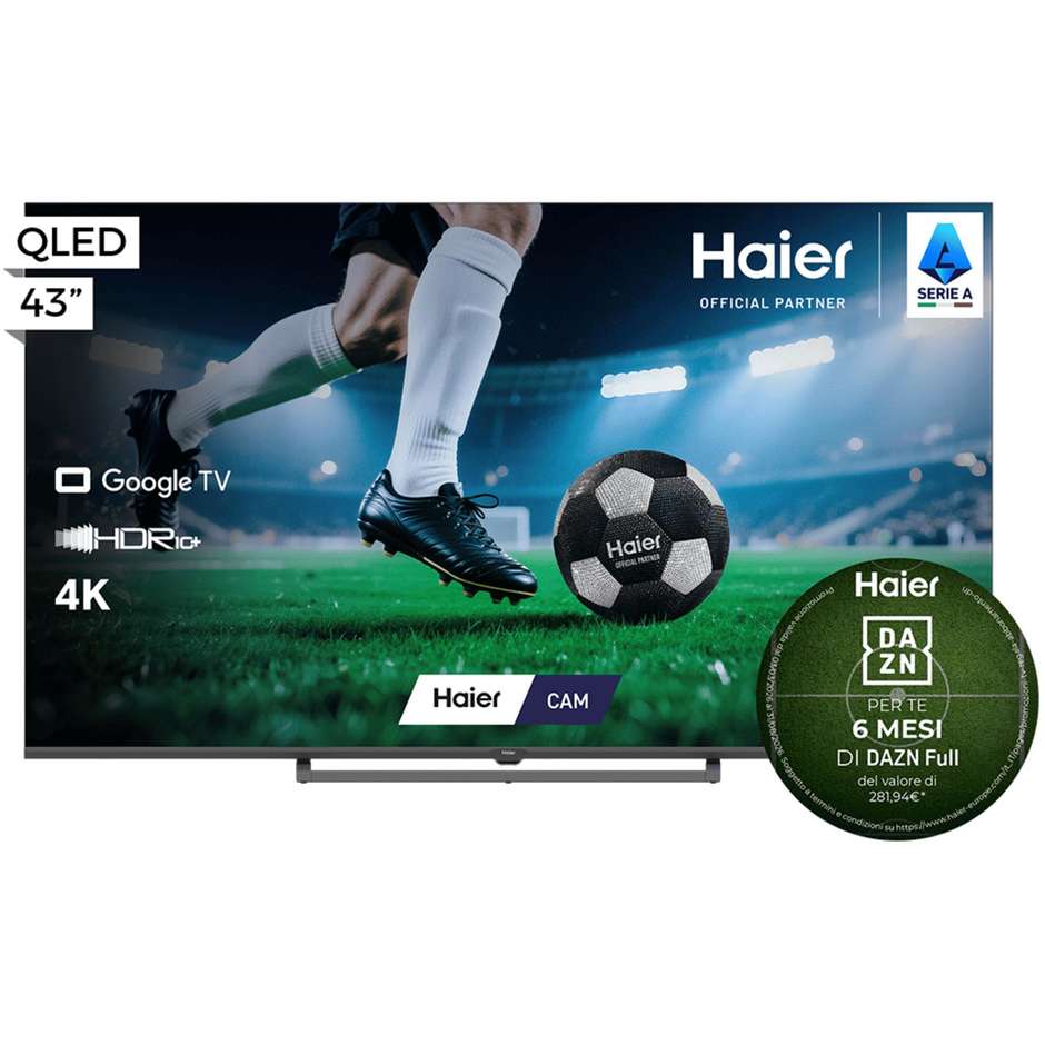 Haier H43S80GUX TV 43" 4K QLED Smart TV Google TV