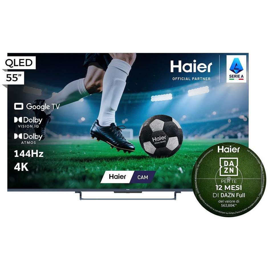 Haier H55S90GUX TV QLED 55" 4K 144 Hz HDR Nero