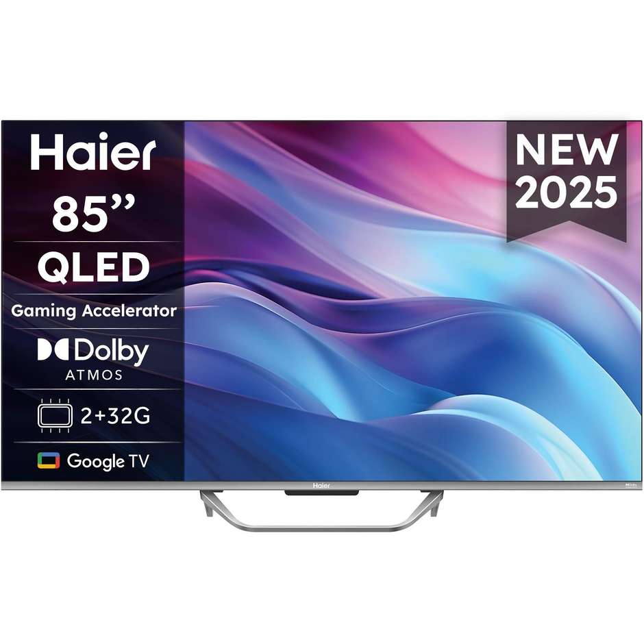 Haier H85Q80FUX TV Smart QLED 85" 4K Ultra HD 120 Hz Google TV Grigio