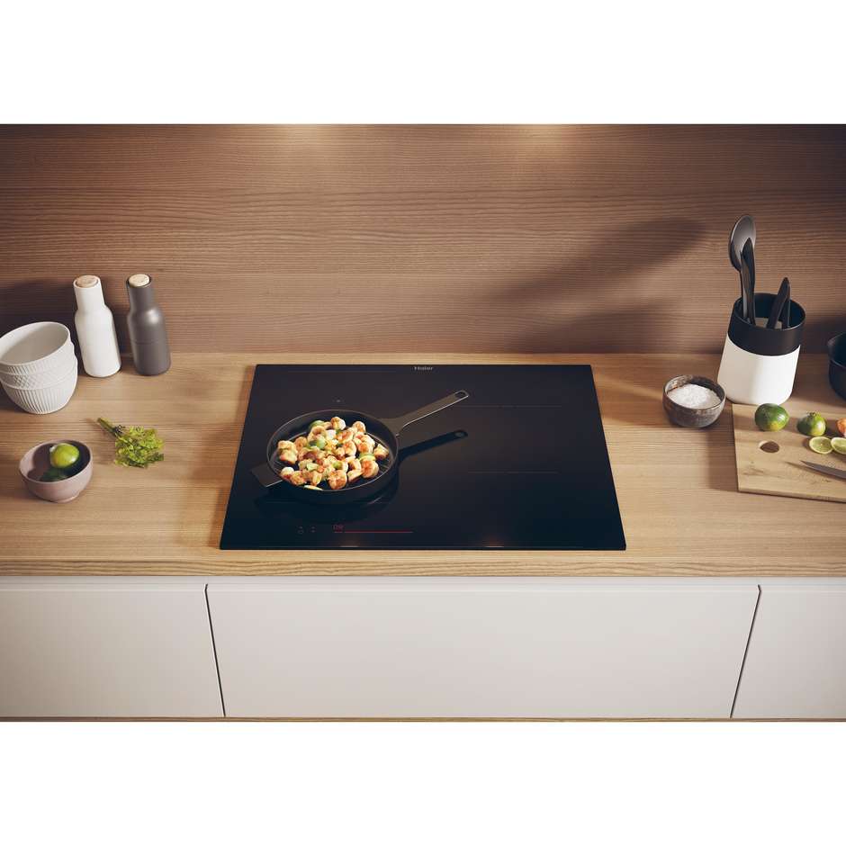 HAIER HAIFB54CIRS Piano Cottura a Induzione 65 cm 4 Zone Touch Control Nero