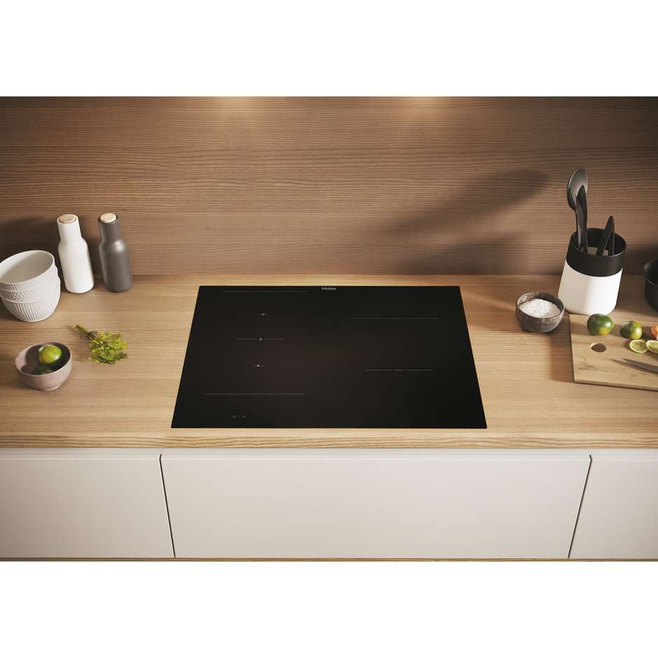 HAIER HAIFB54CIRS Piano Cottura a Induzione 65 cm 4 Zone Touch Control Nero