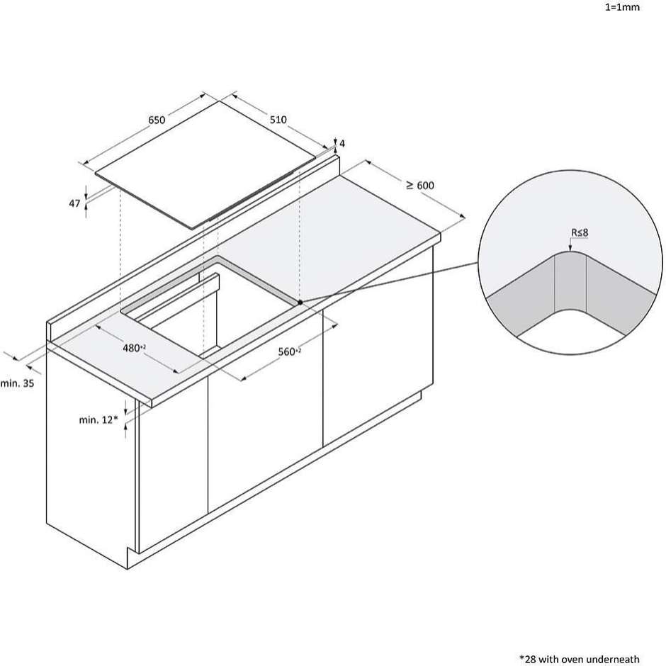 HAIER HAIFB54CIRS Piano Cottura a Induzione 65 cm 4 Zone Touch Control Nero