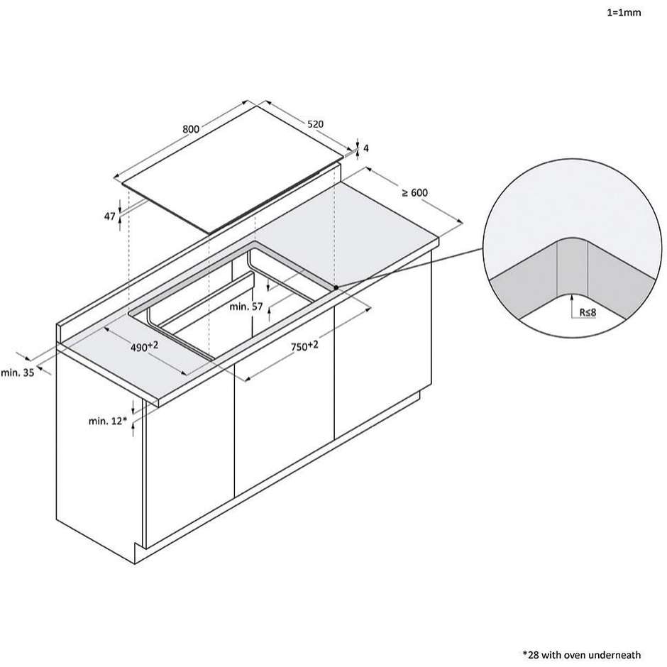 Haier HAMTB86IRCS Piano cottura a induzione da incasso 80 cm 4 Zone di cotture Colore Nero