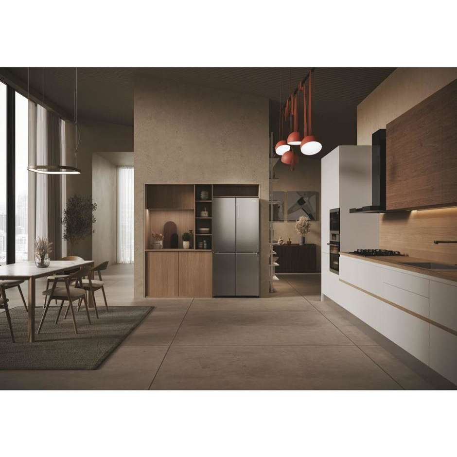 Haier HCR3818ENMM Frigorifero Side by Side Americano 467 Litri Classe E Acciaio Inox