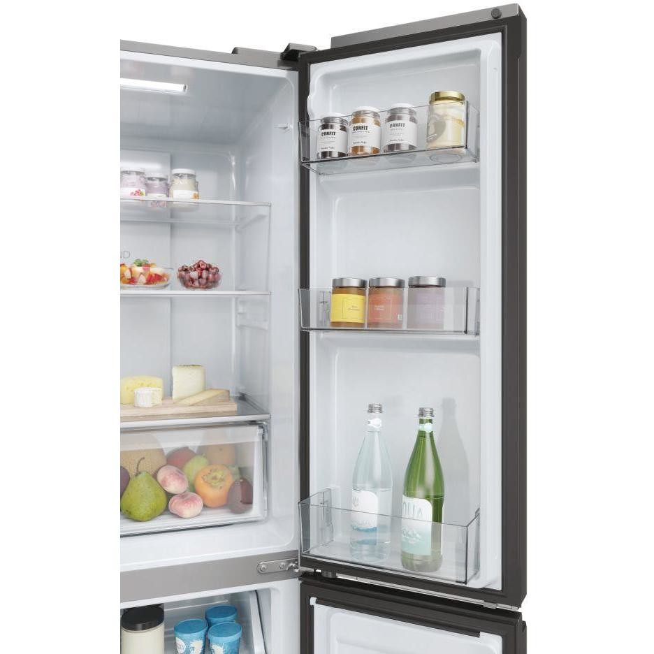 Haier HCR3818ENMM Frigorifero Side by side Capacita 467 Lt Classe E Colore Platino, Acciaio inox