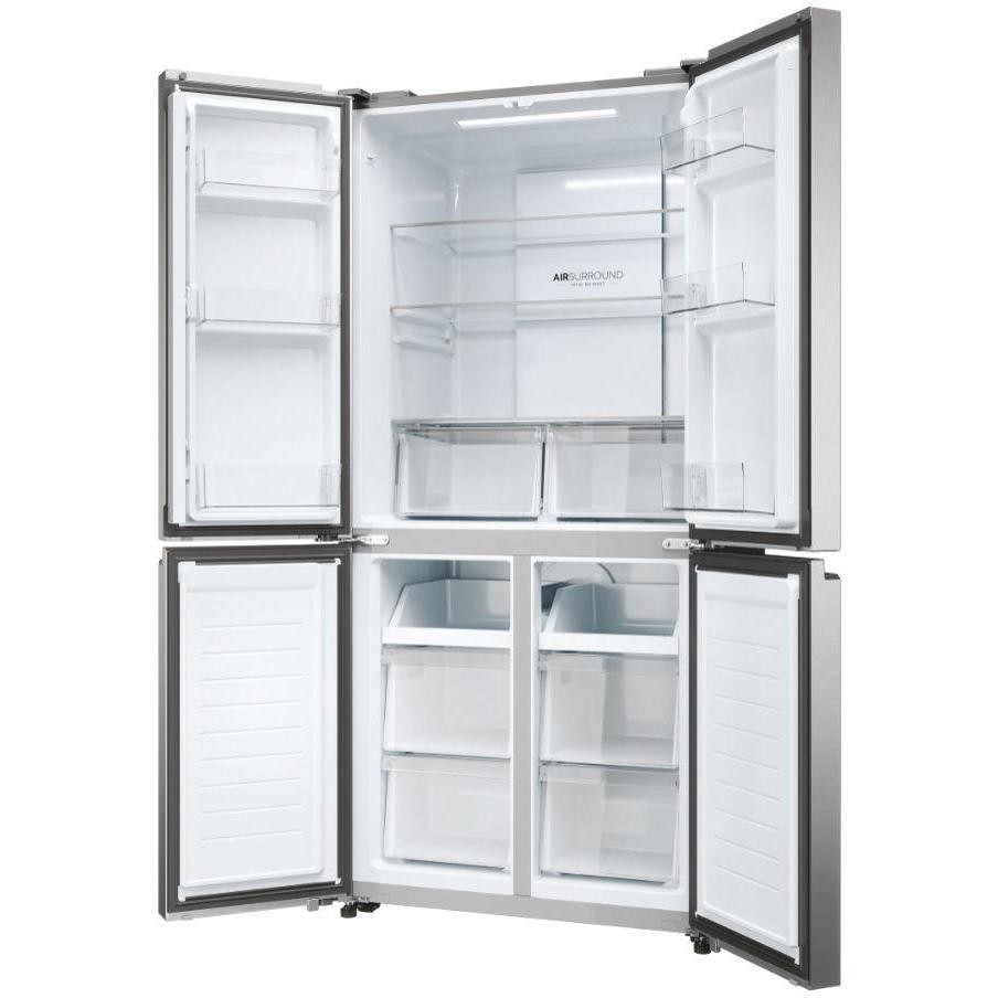 Haier HCR3818ENMM Frigorifero Side by side Capacita 467 Lt Classe E Colore Platino, Acciaio inox