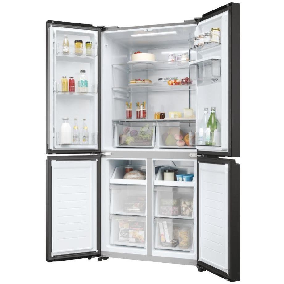 Haier HCR3818EWPT frigorifero 4 porte No Frost 463 L, dispenser acqua, classe E, antracite