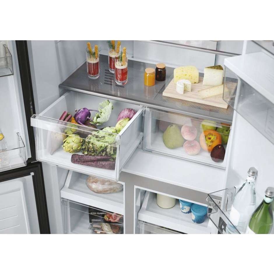 Haier HCR3818EWPT frigorifero 4 porte No Frost 463 L, dispenser acqua, classe E, antracite