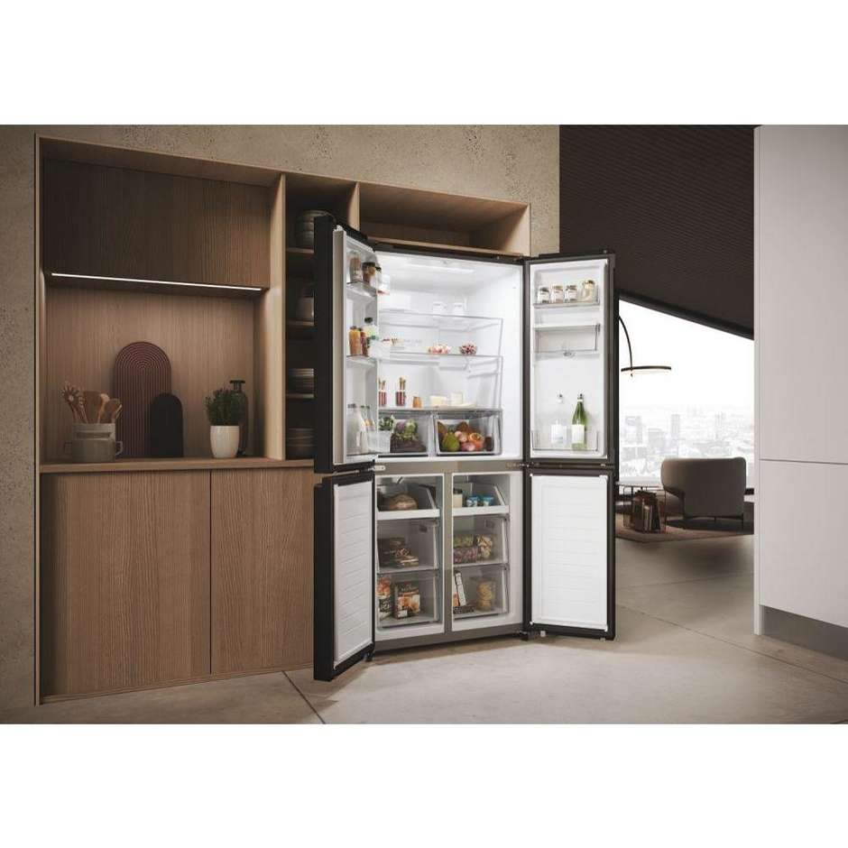 Haier HCR3818EWPT frigorifero 4 porte No Frost 463 L, dispenser acqua, classe E, antracite